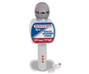 Bontempi | StarSync Karaoke - Microphone sans Fil avec Haut-Parleur et Effets Lumineux pour Un karaoké sans limites, 65x215x65 mm