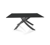 BONTEMPI table avec structure anthracite ARTISTICO 20.13 160x90 cm (Anti-rayures anthracite opaque - Plateau en verre et structure en acier [...]