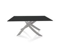 BONTEMPI table avec structure gris clair ARTISTICO 20.13 160x90 cm (Anti-rayures anthracite opaque - Plateau en verre et structure en acier [...]