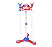 Bontempi | TwinStage Mic - Microphone de scène Double avec Connexion MP3 pour des Performances époustouflantes, Rouge et Bleu, 360x360x890 mm