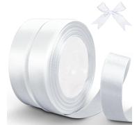 Bontiady Ruban Satin blanc 20 mm x 44 m, Ruban Cadeau Emballage, Pour emballage cadeau, bricolage, Noël, projets de couture, nœuds pour cheveux, décoration d'anniversaire