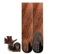 BONTOUJOUR Chaussettes créatives pour homme et femme avec impression 3D Motif pattes d'animaux singe
