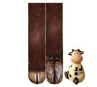BONTOUJOUR Chaussettes créatives Unisexe Hommes Femmes Fun Imprimé 3D Motif Pieds d'Animaux Chaussettes Nouveauté Patte Crew Chaussettes - Vache