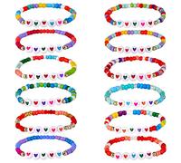 Bonuci Lot de 12 bracelets d'amitié motivants avec lettres et perles pour filles et tout-petits (classique)
