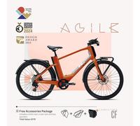 (Bonus gratuit : 370 €) EBI AGILE Urban Carbon : Vélo électrique léger et performant - cadre diamant / orange