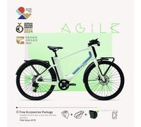 (Bonus gratuit : 370 €) EBI AGILE Urban Carbon : Vélo électrique léger et performant - cadre diamant / vert clair