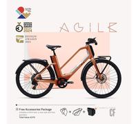 (Bonus gratuit : 370 €) EBI AGILE Urban Carbon : Vélo électrique léger et performant - cadre ouvert / Orange