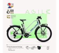 (Bonus gratuit : 370 €) EBI AGILE Urban Carbon : Vélo électrique léger et performant - cadre ouvert / Vert clair