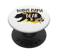 Bonus Mama Bear Tournesol Best Stepmom Ever Stepmother Bears PopSockets PopGrip Adhésif