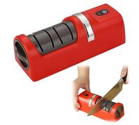 Bonusvogue Aiguiseur automatique pour couteaux de cuisine, aiguiseur électrique sans fil rechargeable, meule diamantée 2 niveaux, base ventouse antidérapante, entretien couteaux cuisine