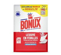 Bonux - Lessive en Feuilles | Parfum de mon enfance | Format pratique & léger | Adapté aux peaux sensibles | Efficace dès 20° | Pour linge Blanc et Couleur | 21 feuilles=21 lavages