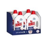 Bonux - Pack de 4 Lessives Liquides Fraîcheur Bouteille - Fabrication Française - Adapté peaux sensibles - Nettoie en Profondeur - Pour linge Blanc & Couleur - 4 x 38 Lavages - Cadeaux OFFERTS