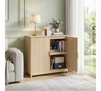 BonVache Buffet, Buffet avec Plan de Travail, Armoire de Cuisine, Buffet avec Poignées Dorées, étagère Réglable, Commode de Cuisine pour Cuisine, Salon et Couloir, 80 x 40 x 80 cm, Couleur Bois