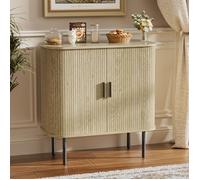 BonVache Buffet Cuisine avec 2 portes Coulissantes pour Salle à Manger, Salon, 80 x 40 x 81,5 cm,Couleur Bois Naturel