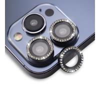 BONVAN Protecteur d'objectif d'appareil photo pour iPhone 16 Pro/16 Pro Max - Paillettes - Métal - Cristal trempé - Accessoires d'écran en verre trempé - Coque de lentille en strass pour iPhone 16
