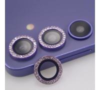 BONVAN Protection d'objectif d'appareil photo pour Samsung Galaxy S24 Plus - Strass scintillants - En métal et cristal trempé - Accessoires d'écran en verre trempé - Violet - S24 Plus