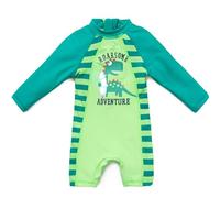 BONVERANO Bébé Maillot Bain UPF 50+ Protection Solaire Fermeture Éclair (Dinosaure Vert, 6-9 Mois)