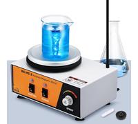 Bonviosin Agitateur Magnétique avec Plaque Chauffante, Laboratoire 3L 0-2600tr/min Mélangeur 280℃ avec Tige de Support de Capteur Pliable, 120 * 120mm 180W Puissance de Chauffage (EU)