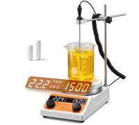 Bonvoisin Agitateur Magnétique Chauffant, 3L, 100-1500 Tr/Min, 250W | Plaque De 140 mm, Moteur Sans Balais, Inversion Automatique, Minuterie 0-99 H 59, Affichage Led, Silencieux, 2 Fouets Inclus