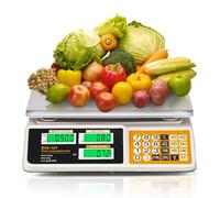 Bonvoisin Balance de Cuisine Professionnelle 40kg/2g, Balance Numérique avec 7 Mémoires PLU, Double Affichage LCD, Tara, Rechargeable, 37cmx27cm Plateau Acier Inoxydable pour Restaurant et Boucherie