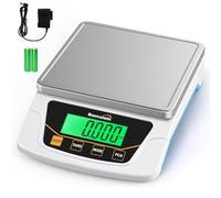 Bonvoisin Balance de Précision 6000g x 0.1g, Balance Numérique de Laboratoire avec 6 Unités, Comptage & Tare, Plateau Inox, Double Alimentation & Arrêt Auto, pour Labo, Bijouterie, Éducation