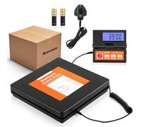 Bonvoisin Balance Postale Numérique 50kg/2g, Balance Colis avec Grand Écran LCD Séparé, 2 Piles AAA & Adaptateur Secteur EU Inclus, Conversion g/kg/oz/lb, Indication Stable et Hold