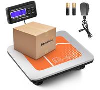 Bonvoisin Balance pour colis numérique 300kg/660lb Balance d'expédition de colis avec grand écran LCD, 4 piles AA et adaptateur secteur inclus, kg/oz/lb commutable, 36cmx30cm