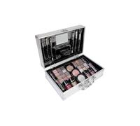 bonvoyage, Coffret Maquillage Femme 43 Pièces, Inclut Rouge à Lèvres, Ombres à Paupières, Blush, Vernis à Ongles, et Miroir, Mallette Métallique Portable et Légère, Bon Voyage