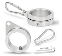 BONWIN Anneaux de mât de drapeau de 3,2 cm, 2 anneaux rotatifs en alliage d'aluminium, rotation à 360 °, anneau anti-enroulement avec mousquetons en aluminium pour 2,6 à 3,2 cm de diamètre