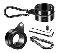 BONWIN Anneaux de mât de drapeau noirs de 2,5 cm, 2 pièces anti-enroulement en alliage d'aluminium, pivots à 360°, anneaux de montage pour mât de drapeau rotatif, kit de mât de drapeau rotatif pour