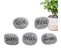Bonzaï Pierre Décorative, Multifonction, Ergonomique Sturdy Multipurpose Mignon pour Planter 5 pièces, Galets décoratifs naturels, Roches en résine Mini lettre chaude | Utilitaire d'intérieur