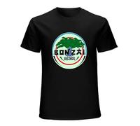 Bonzai Records Mens T-Shirt Black Unisex Tee L