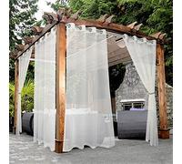 Bonzer Rideaux d'extérieur imperméables à œillets pour Salon, Chambre, Porche, pergola, cabane, 137,2 x 213,4 cm, Beige