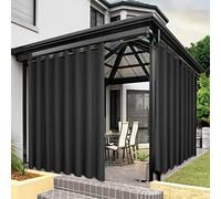 BONZER Rideaux d'extérieur imperméables pour terrasse, Porche, pergola, cabane, Rideaux d'intérieur épais Extra Larges à œillets pour Chambre à Coucher, Salon, 1 Panneau, 381 x 213 cm (l x L