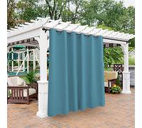 Bonzer Rideaux d'extérieur imperméables pour terrasse - Rideau occultant résistant aux intempéries à œillets pour tonnelle, porche, pergola, cabane, terrasse, véranda, 1 panneau, 254 cm de large x 274