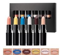 Boo Bash Lipstick Set, Dark Makeup Kit, Long Lasting Lip Color, Bold Matte Finish Formula, Compact Travel Friendly Case, Ideal for Carnival, Festival, Masquerade Use Multicolor