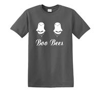Boo Bees T-shirt pour homme et femme Motif abeilles, T-shirt gris anthracite imprimé blanc, S