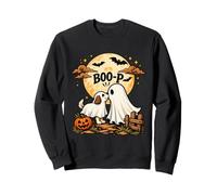 Boo Boo-p Ghost Dog Halloween Dog Lover Pet Mom Dad Spooky Sweatshirt