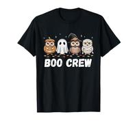 Boo Crew Halloween Owls Ghost Witch Mummy Pumpkin Squad T-Shirt
