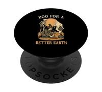 Boo for A Better Earth Nature Lovers Halloween Tree Plantation PopSockets PopGrip Adhésif