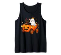 Boo Ghost Carrosse Citrouille pour Chat Effrayant Halloween Débardeur