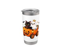 Boo Ghost Carrosse citrouille pour chat effrayant Halloween Gobelet isotherme en acier inoxydable double paroi