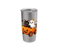 Boo Ghost Carrosse citrouille pour chat effrayant Halloween Gobelet isotherme en acier inoxydable double paroi