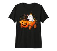 Boo Ghost Carrosse Citrouille pour Chat Effrayant Halloween T-Shirt Haut de Gamme