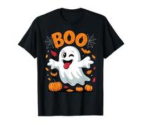 Boo Ghost Winking Tongue Out Face Funny Halloween Kids Boys T-Shirt