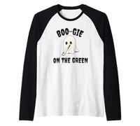 Boo-Gie on The Green Funny Pun Ghost Golfing Design Manche Raglan