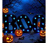 BOO Halloween Fantôme Lettre Lumières décoratives 3 LED Lumières glühende Alphabet Kürbis Logo Créer Horror Party Atmosphère adaptée pour Cuisine Table Chambre