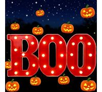 BOO Halloween Fantôme Lettre Lumières décoratives 3 LED Lumières glühende Alphabet Kürbis Logo Créer Horror Party Atmosphère adaptée pour Cuisine Table Chambre