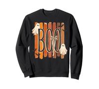 Boo Halloween Rayures Preppy Ghosts Automne Automne Spooky Sweatshirt