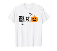 Boo Halloween Symbole Icônes Mignon Adorable Web Ghost Citrouille 2 T-Shirt Graphique avec Valeur